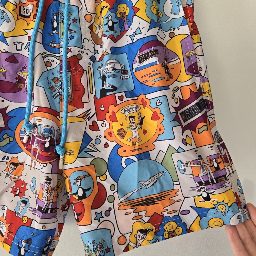 Original Penguin Jethro Haynes Print Stretch Mesh Lined Swim Shorts Size Small - Picture 7 of 15